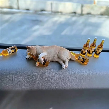 Puptailor Drunken Dog and Cat Car Ornament