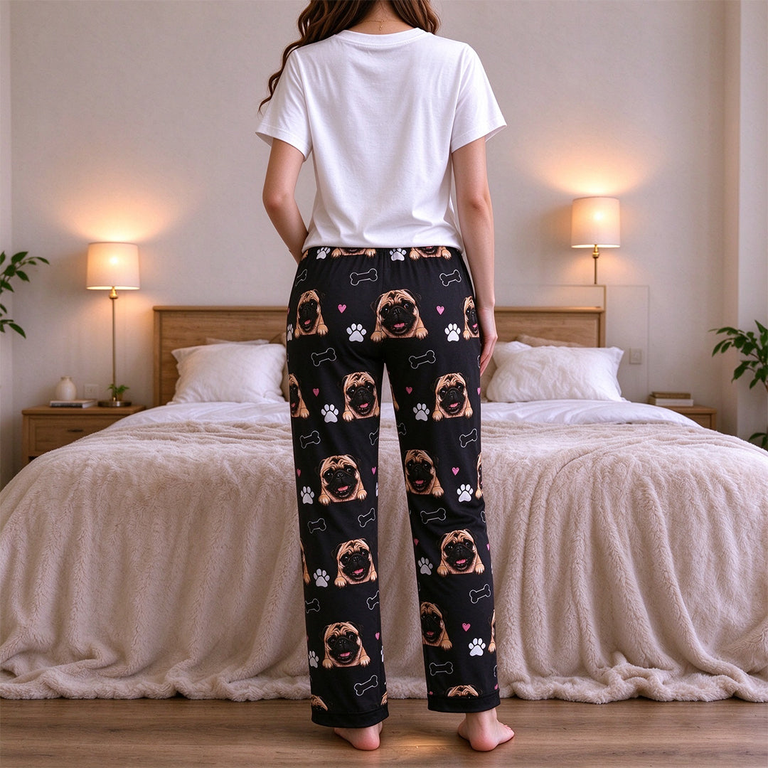 Personalized Printed Pajama Set for Pet Lover
