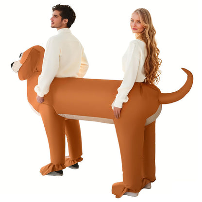 Halloween Inflatable Double‑Rider Dachshund Costume for Adult