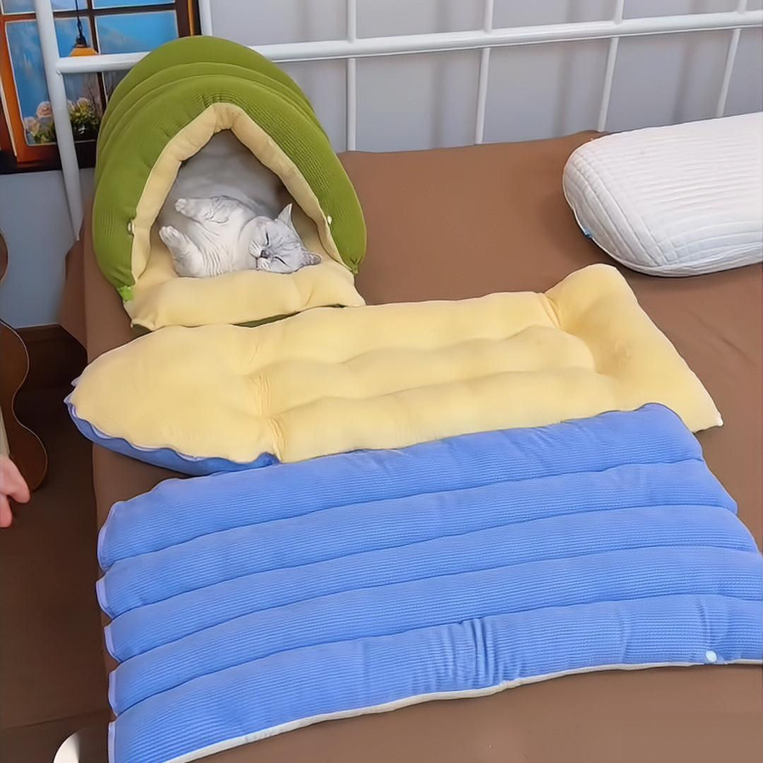 Puptailor Striped, Warm, Semi-enclosed Pet Bed