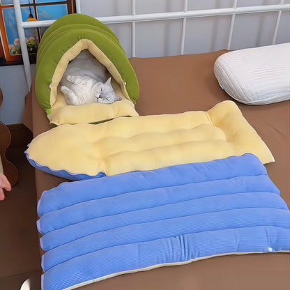 Puptailor Striped, Warm, Semi-enclosed Pet Bed