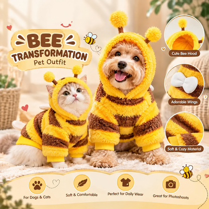 Personalized Bee Dog Costume with Leash Hole