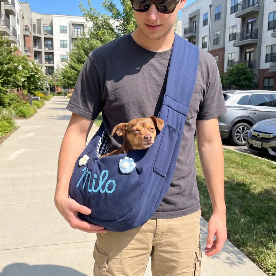 Puptailor Personalized Small Dog Carrier Bag With Embroidered Name