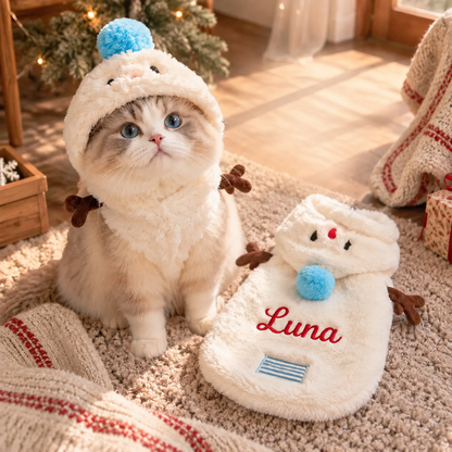Personalized Snowman Christmas Pet Costume
