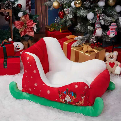 Red Sleigh Pet Bed with Sherpa Lining