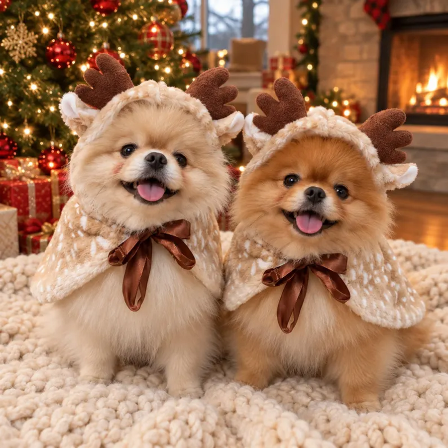 Reindeer Cape Costume for Small Dogs & Cats