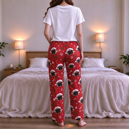 Personalized Pet Portrait Printed Pajama Set for Males and Females