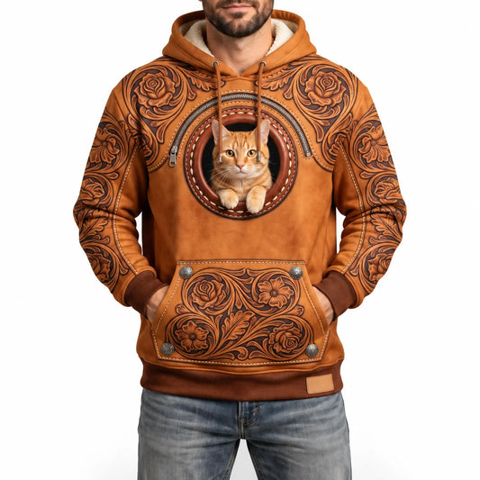 Western Cowboy-Style Pet Carrier Hoodie