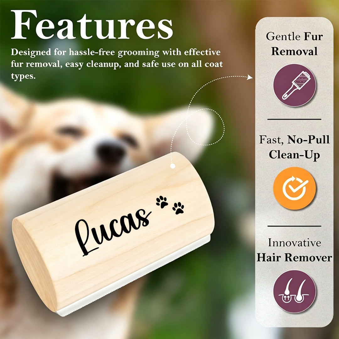 Custom Name Wooden Pet Deshedding Brush