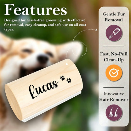 Custom Name Wooden Pet Deshedding Brush