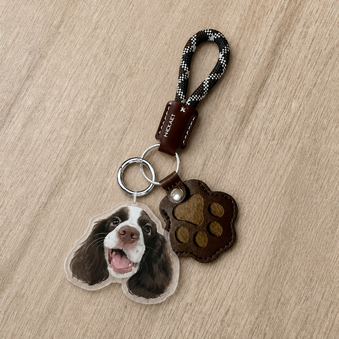 Personalized Cat & Dog Photo & Fur Collection Keychain