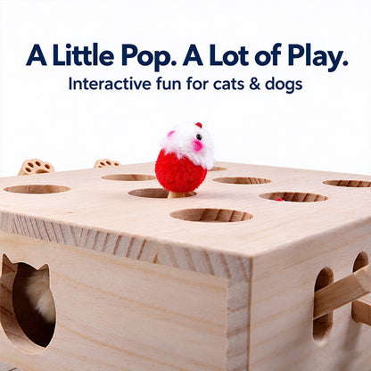 Wooden Whack-a-Mole Pet Toy