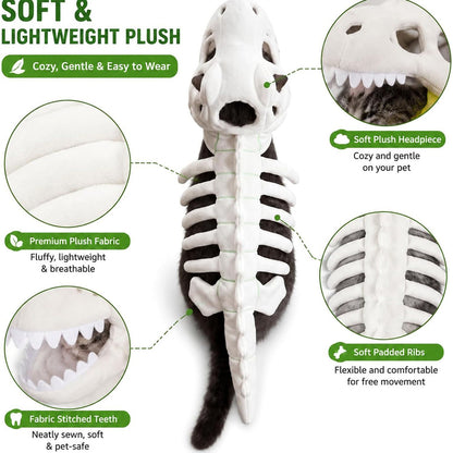 Puptailor Glow-in-the-Dark Dinosaur Skeleton Pet Halloween Costume