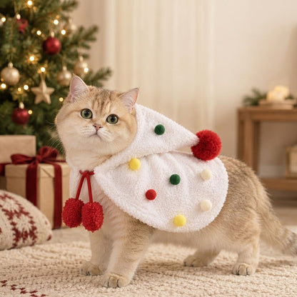 Christmas Pet Cape for Cats and Small Dogs