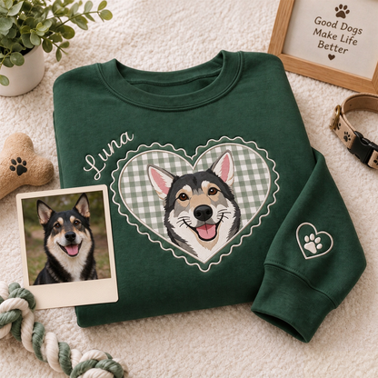 Custom Locket Heart Pet Portrait Sweatshirt