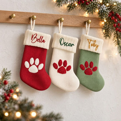 Personalised Pet Christmas Stocking with Embroidered Name