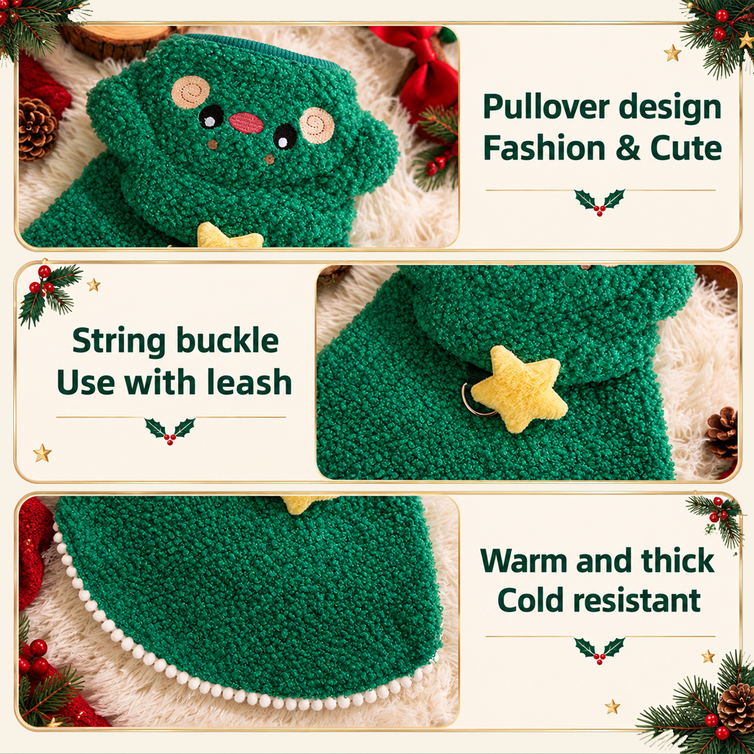 Personalized Christmas Sherpa Hooded Pet Cape