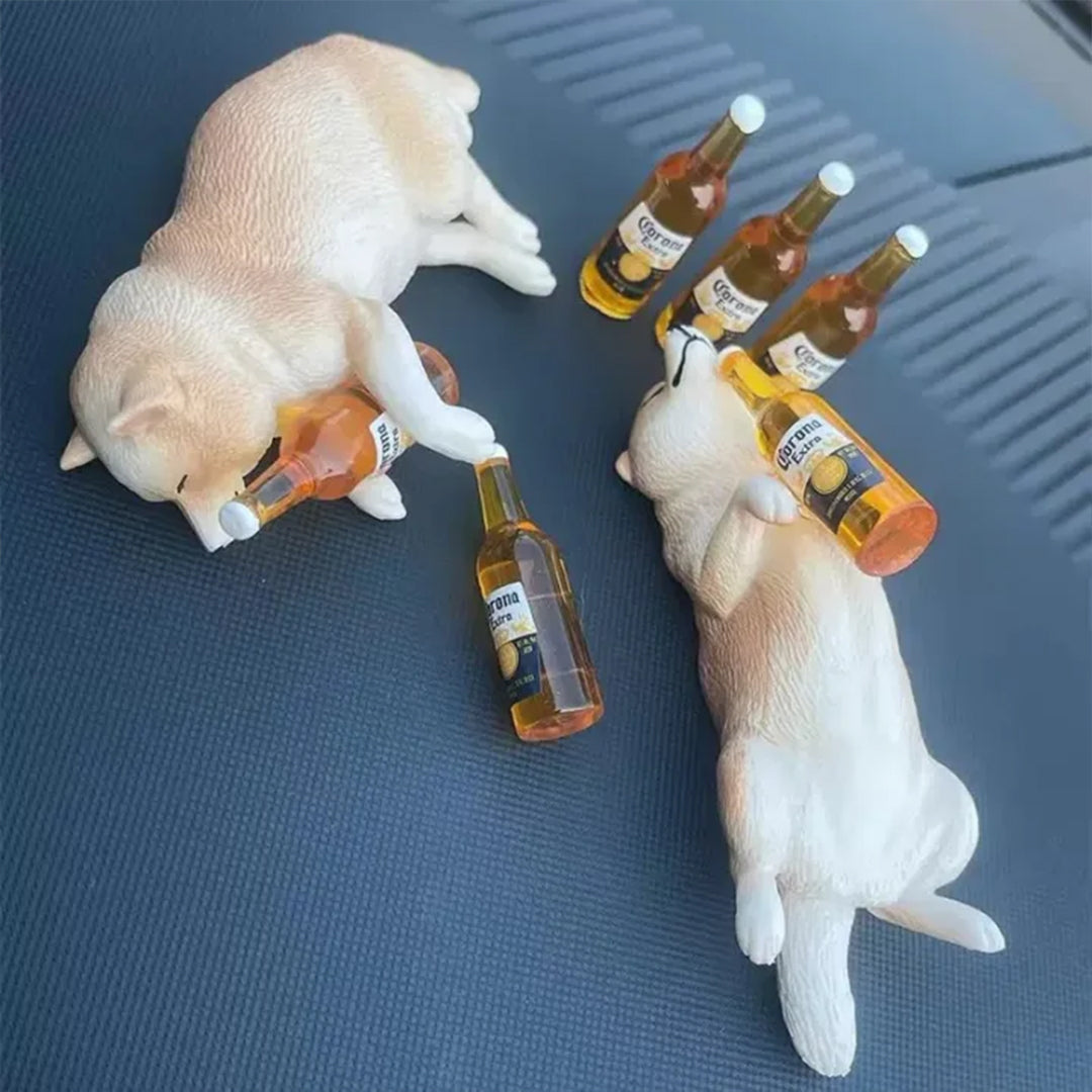 Puptailor Drunken Dog and Cat Car Ornament