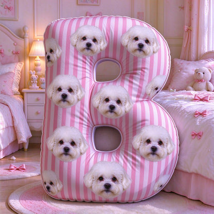 Custom Pet Portrait & Initial Throw Pillow