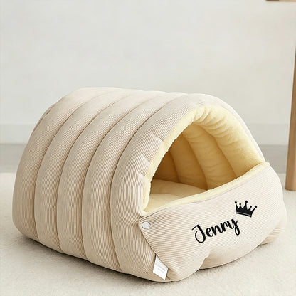 Puptailor Striped, Warm, Semi-enclosed Pet Bed
