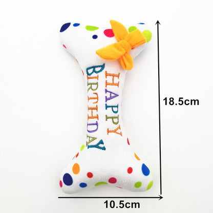 Birthday Party Squeaky Plush Dog Toy