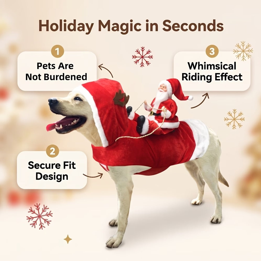 Santa's Sleigh Rider Dog Costume
