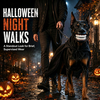 Puptailor Funny Halloween Dog Muzzle with Grinning Mouth Design
