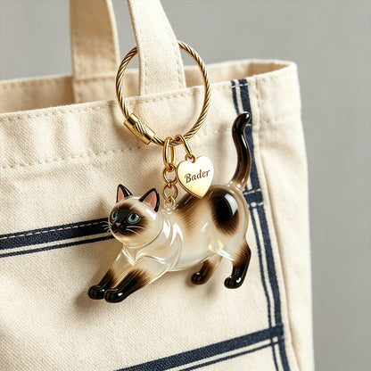 Personalized Cat Fur Memorial Keychain