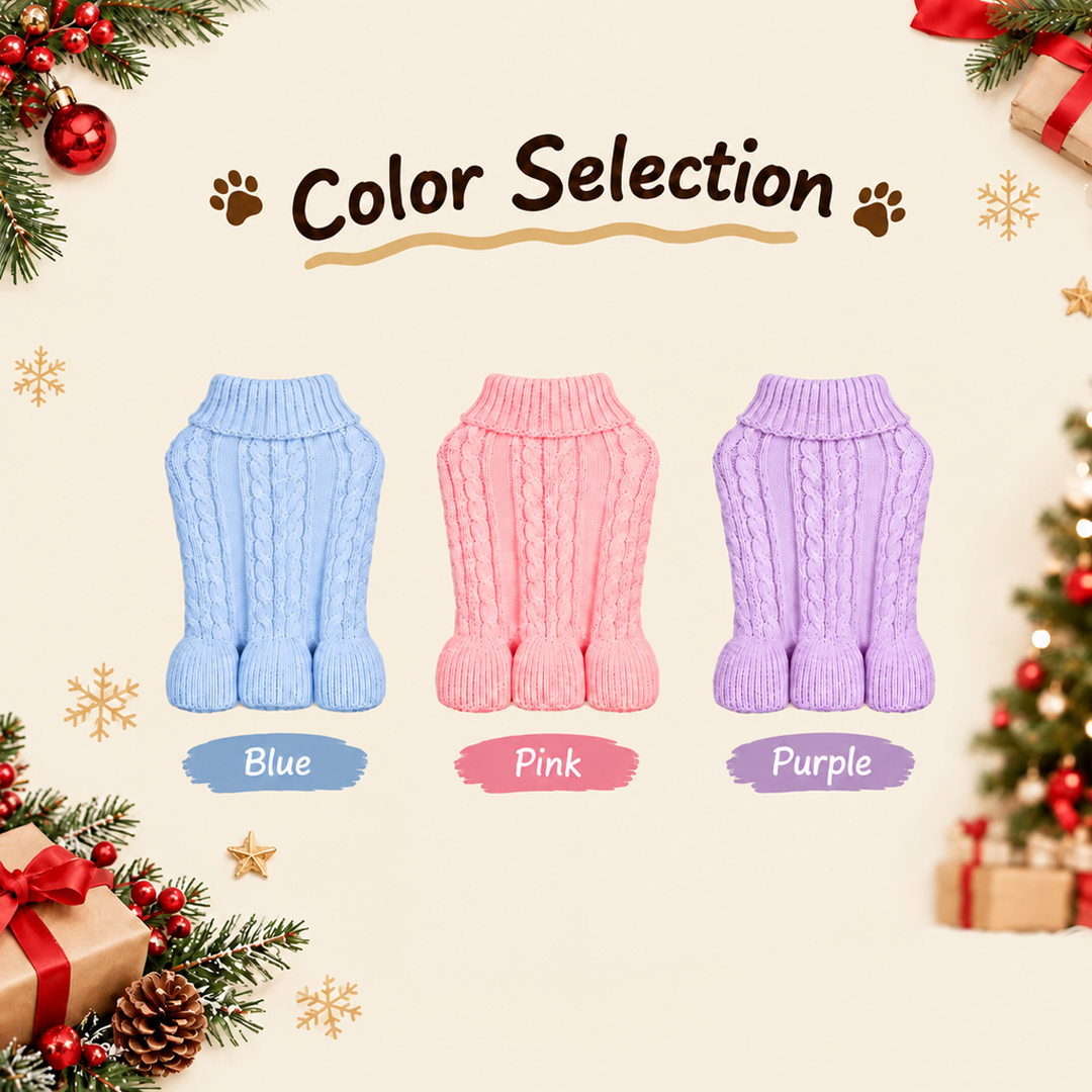 Personalized Ruffle Cable Knit Pet Sweater Dress