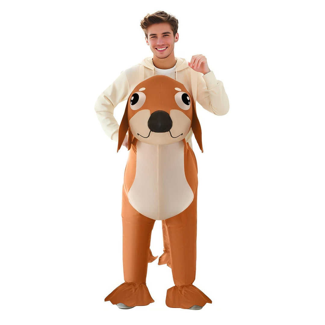 Halloween Inflatable Double‑Rider Dachshund Costume for Adult