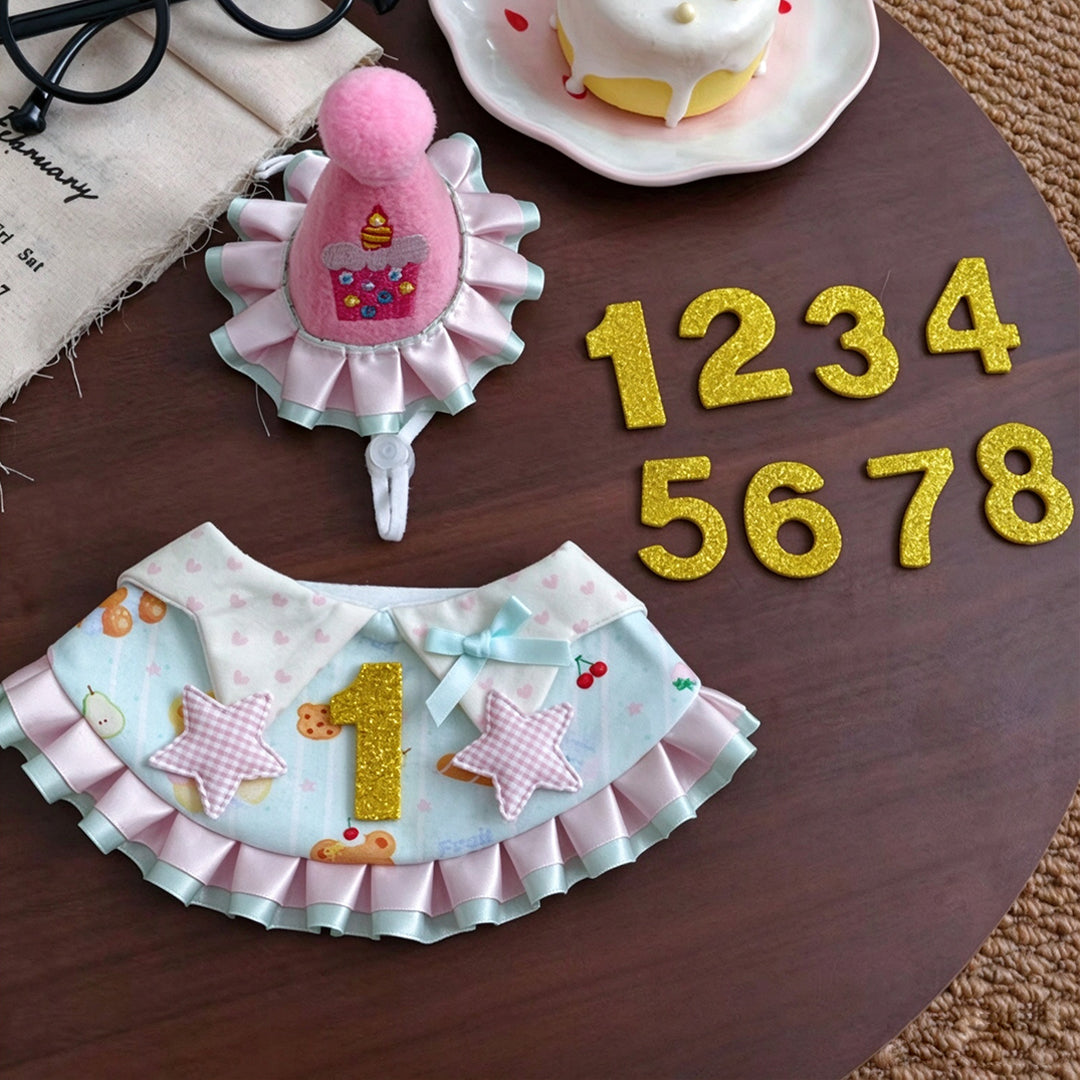 Birthday Party Hat & Number Bib Set for Pets