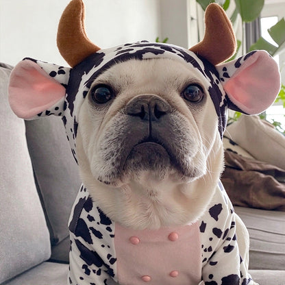 Cow-Print Flannel Pet Onesie Costume