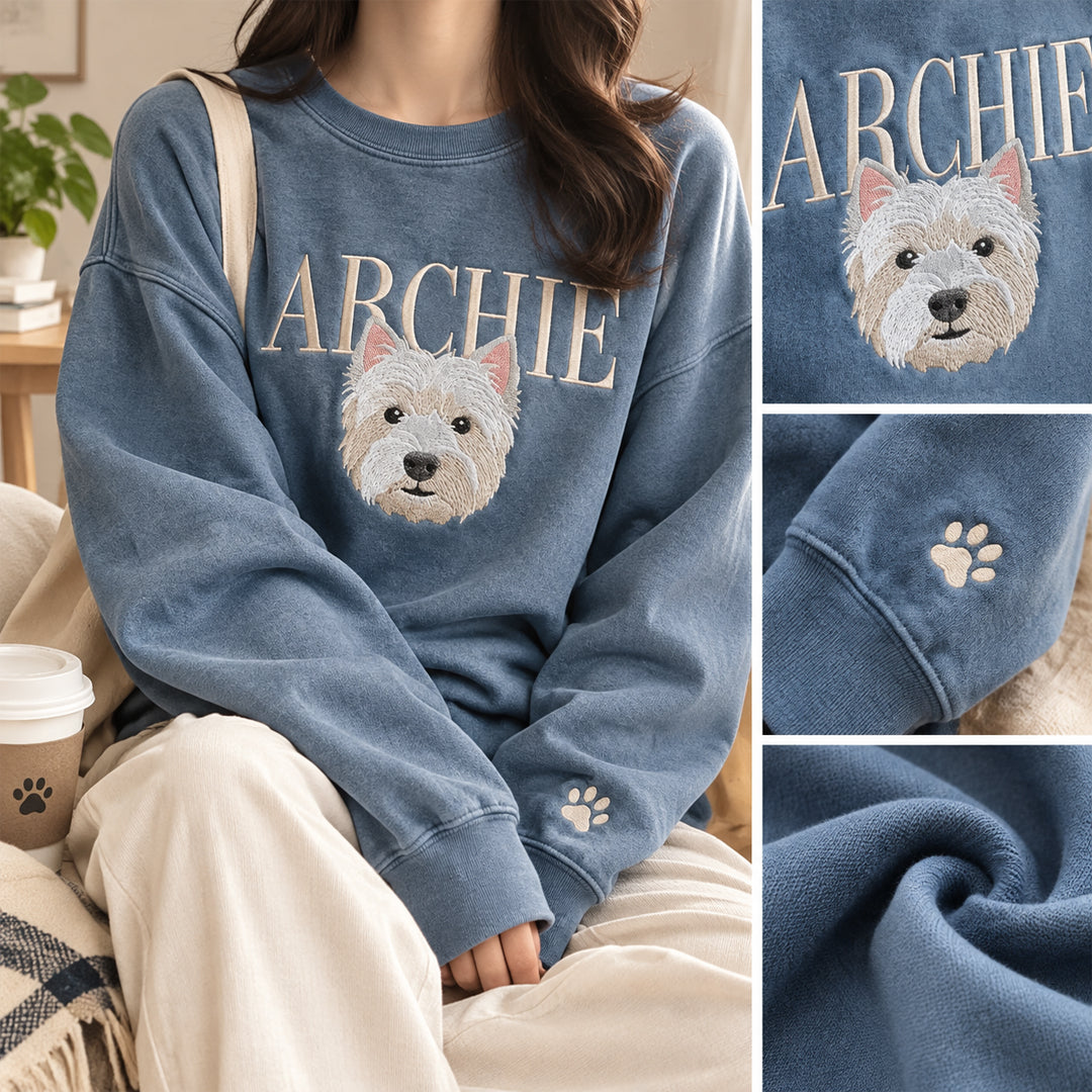 Puptailor Personalized Pet Portrait And Name Sweatshirt