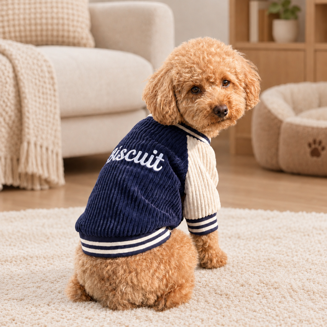 Personalized Corduroy Varsity Pet Jacket