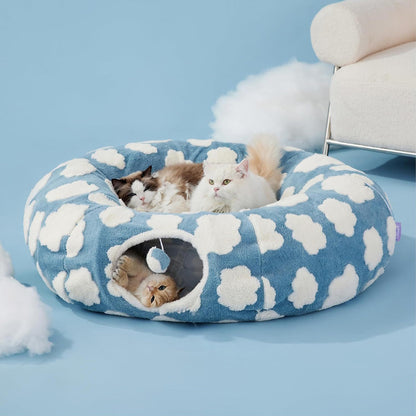 2-in-1 Foldable Cat Play Tunnel and Cozy Cat Bed