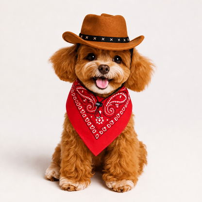 Cowboy Hat and Paisley Bandana Set