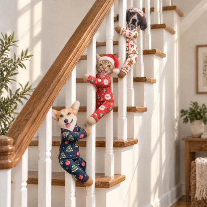 Personalized Christmas pajamas Poseable Plush Doll with Funny Pet Photos