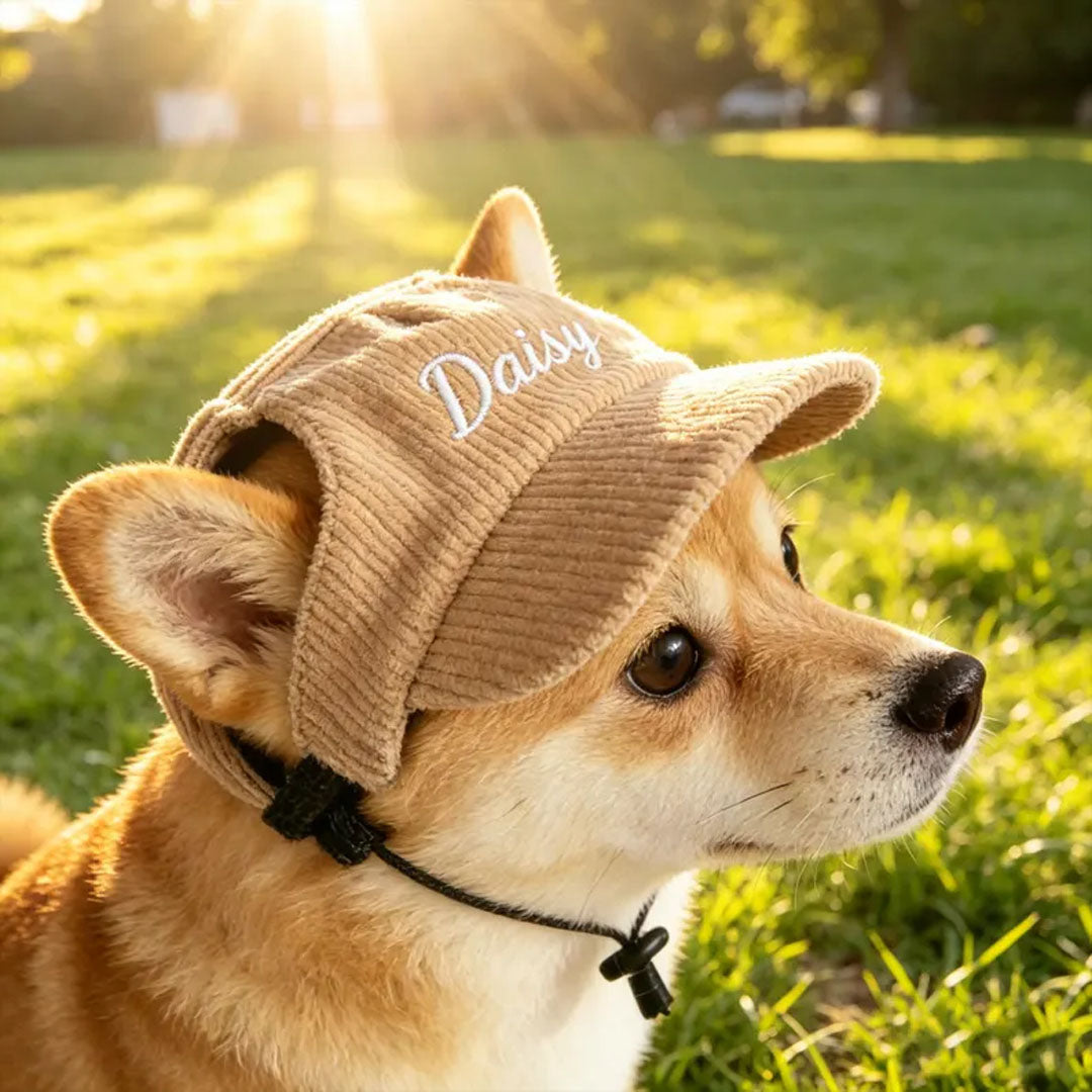 Personalized Corduroy Embroidered Pet Hat