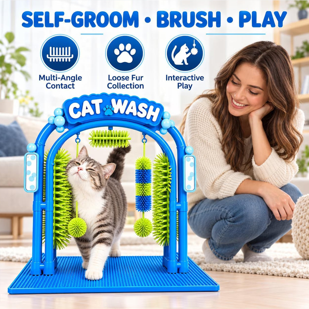 Cat Self-Grooming Arch with Brushes