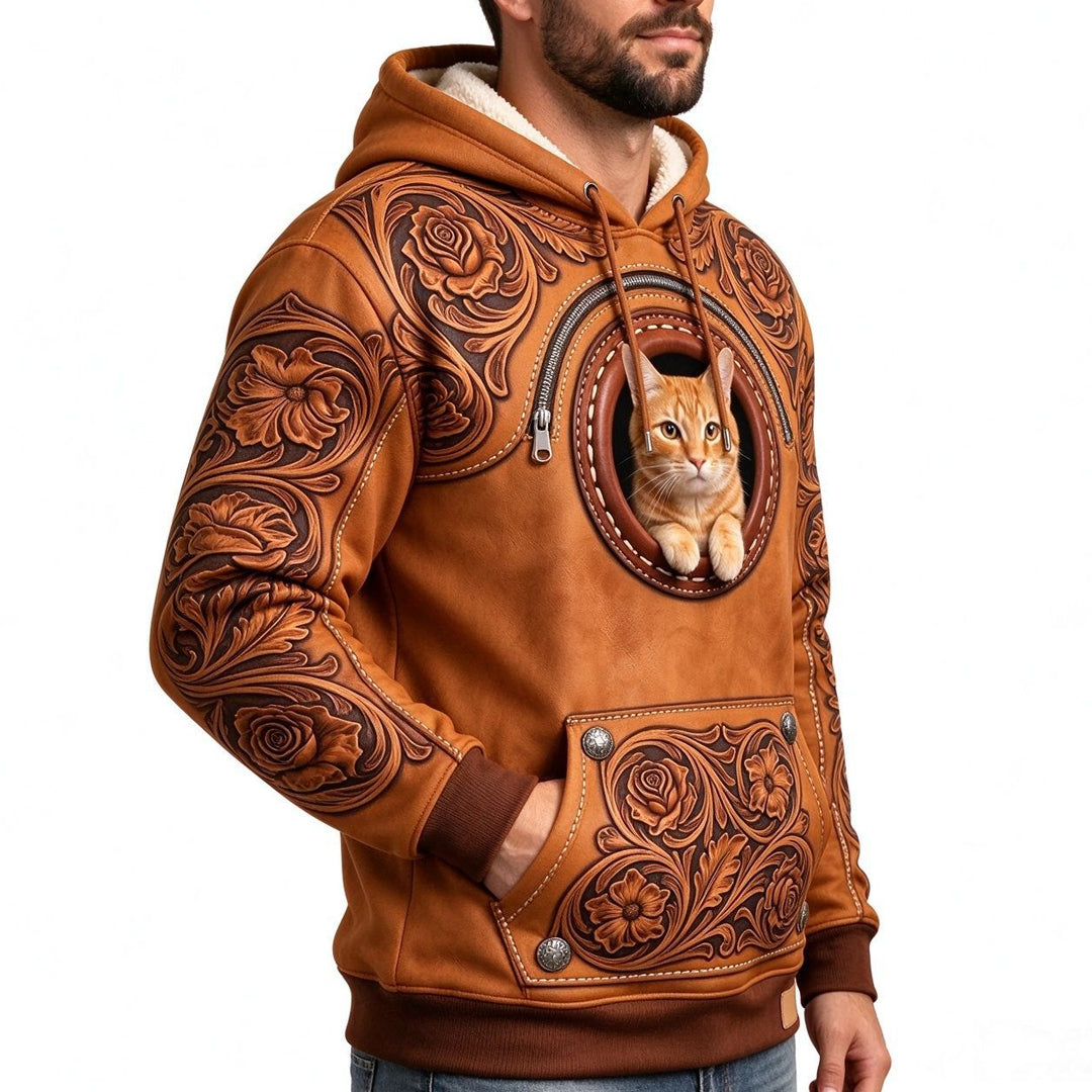 Western Cowboy-Style Pet Carrier Hoodie