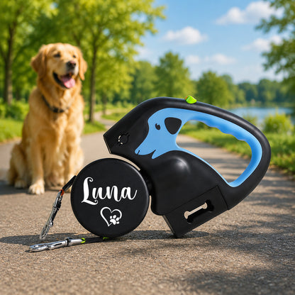 One-to-two Automatic Retractable Multi-functional Dog Leash With Lights