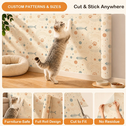 Puptailor Self-Adhesive Cat Scratch Mat — Cuttable Wall Protector Film That Saves Your Furniture