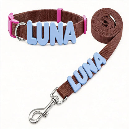 Personalized Letter Pet Leash and Collar Set