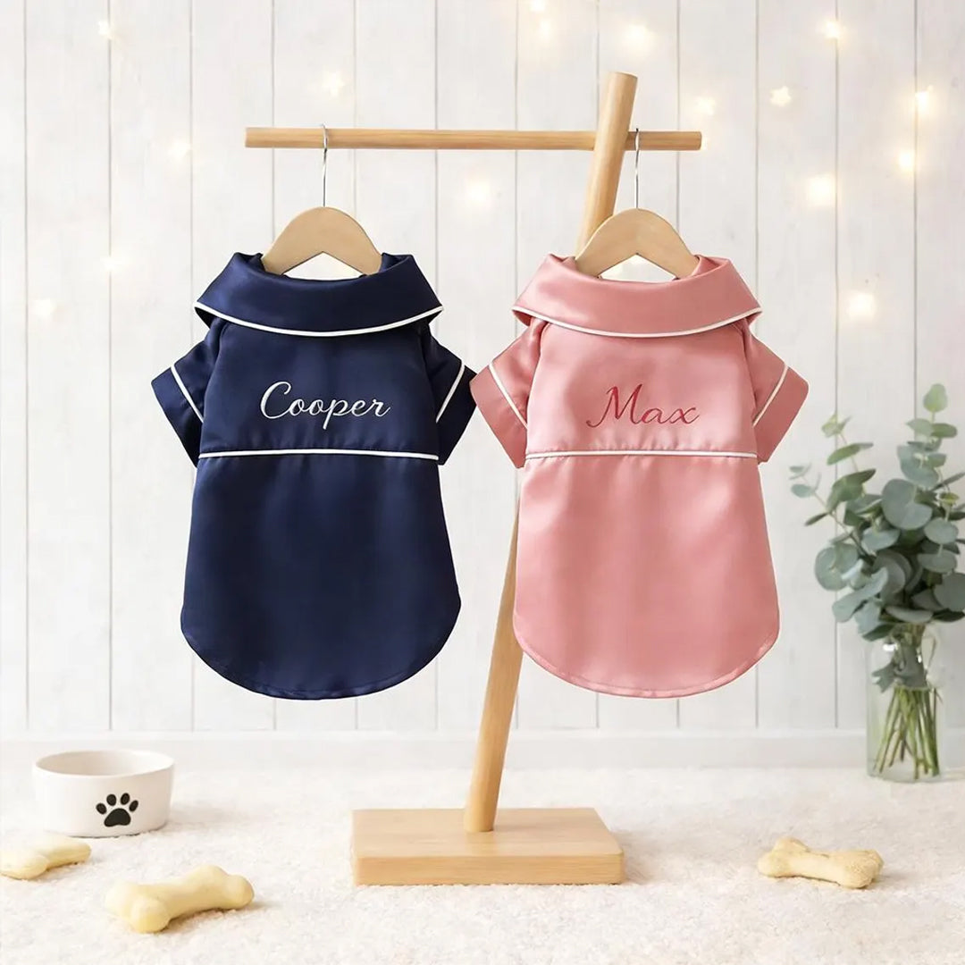 Personalized Luxury Satin Dog Pajamas With Name