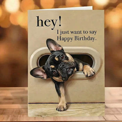 Puppy Themed Birthday Greeting Card for Pet Owners