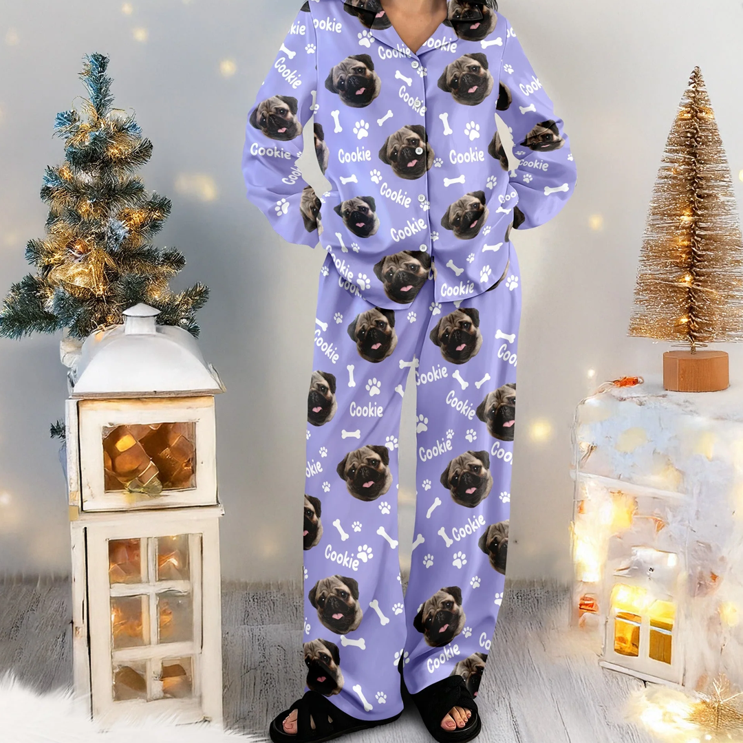 Custom All Over Pet Portrait Pajama Set with Name