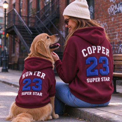 Personalized Superstar Hooded Sweatshirt for You and Your Pet
