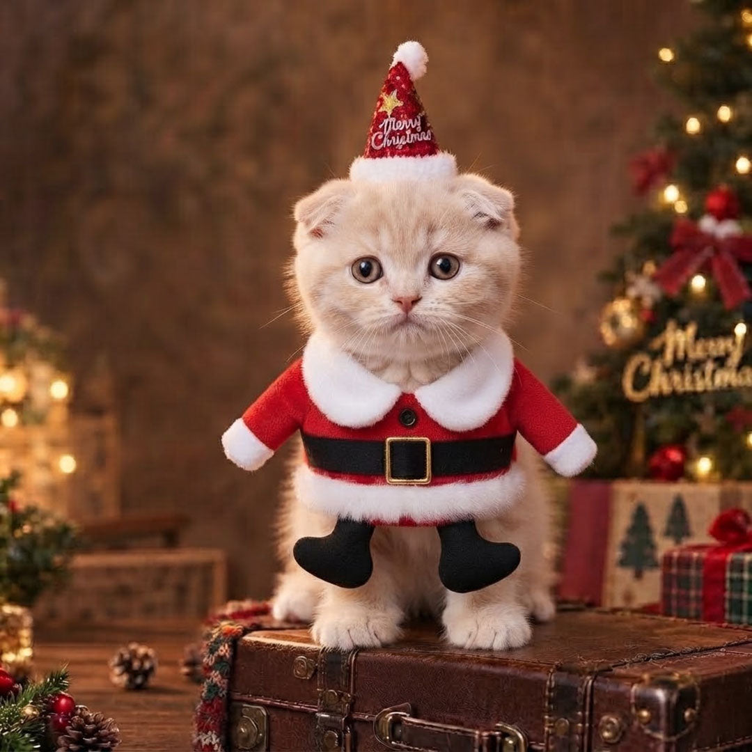 Christmas Pet Santa Collar And Hat