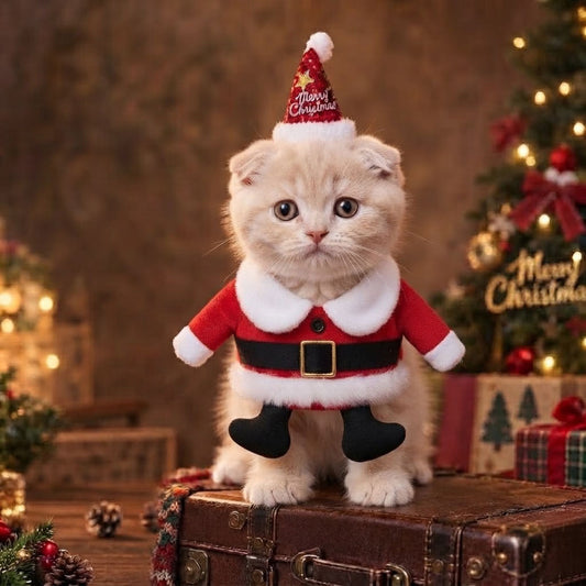 Christmas Pet Santa Collar And Hat