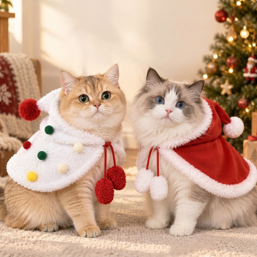 Christmas Pet Cape for Cats and Small Dogs